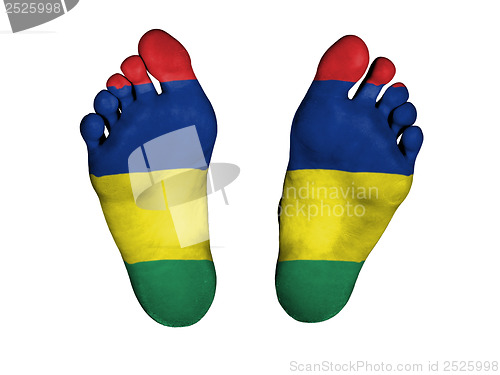 Image of Feet with flag