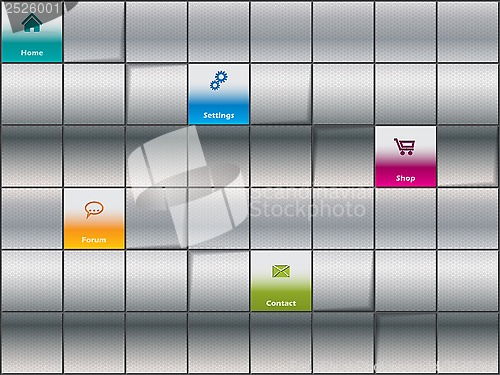 Image of Website template design with metallic background 