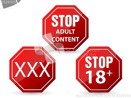 Image of Stop sign with adult content warnings