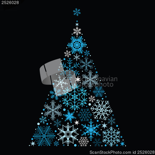 Image of Christmas tree. Vector illustration.