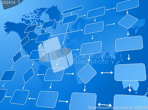 Image of business flow chart blue