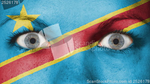 Image of Close up of eyes with flag