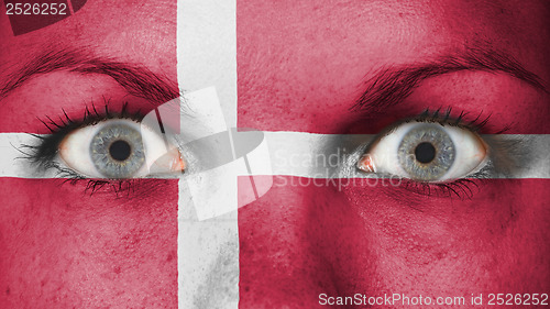 Image of Close up of eyes with flag