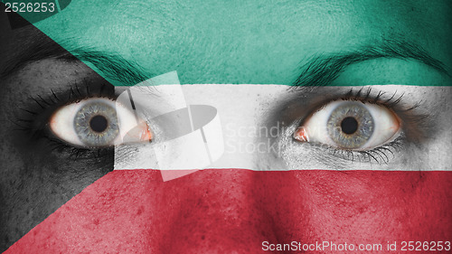 Image of Close up of eyes with flag