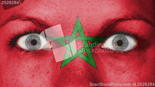 Image of Close up of eyes with flag