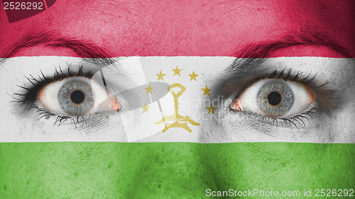 Image of Close up of eyes with flag