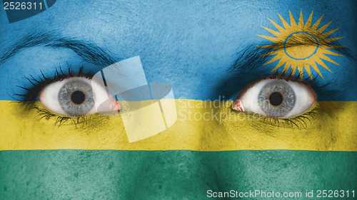 Image of Close up of eyes with flag