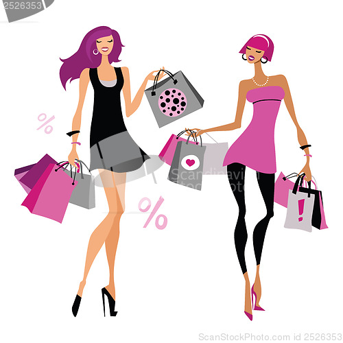 Image of Women with shopping bags.