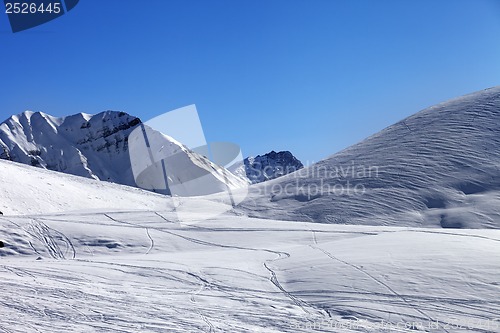 Image of Off piste slope at nice winter day