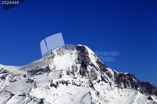 Image of Top of Mount Kazbek at nice winter day