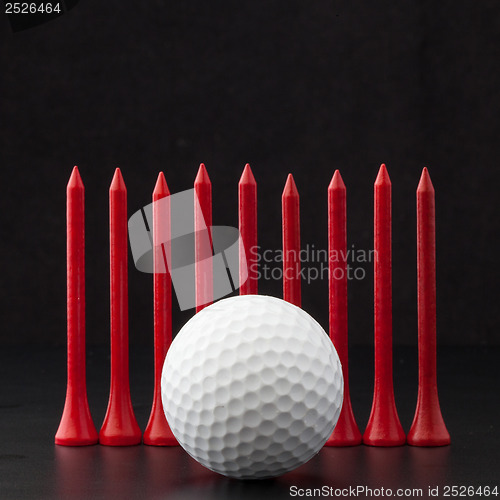 Image of Golf balls on the black background