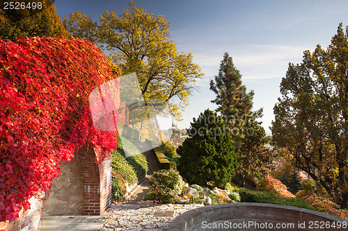 Image of Public Garden of Paradise in Prague , Czech Republic