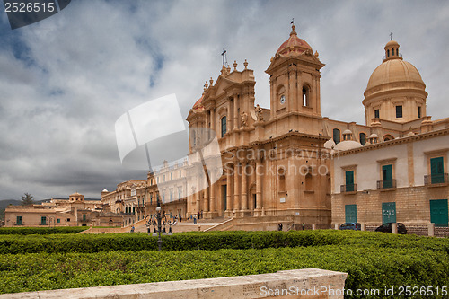 Image of Cathedral in old town Noto, Sicily, Italy