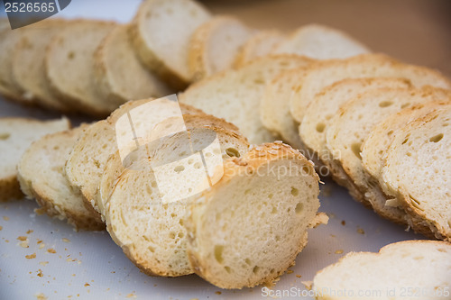 Image of Sliced peaces of French baguette