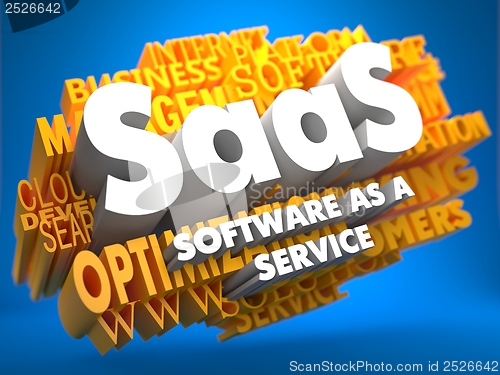 Image of SAAS. Wordcloud Concept.