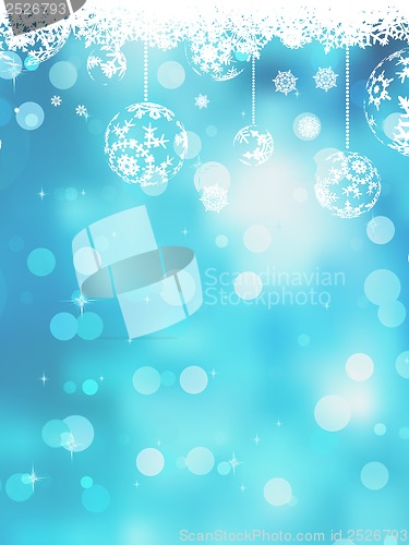 Image of Christmas blue background with snow flakes. EPS 10