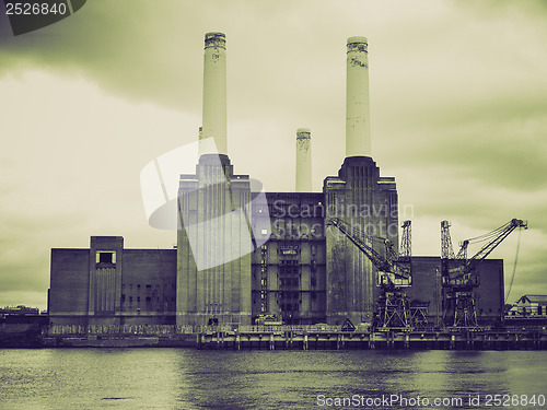 Image of Vintage sepia Battersea Powerstation, London