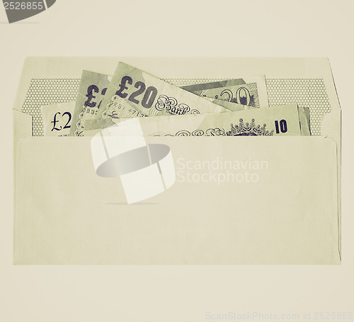 Image of Vintage sepia Money in envelope