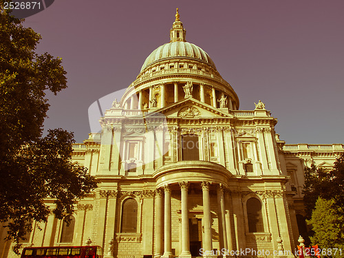 Image of Retro looking St Paul Cathedral, London