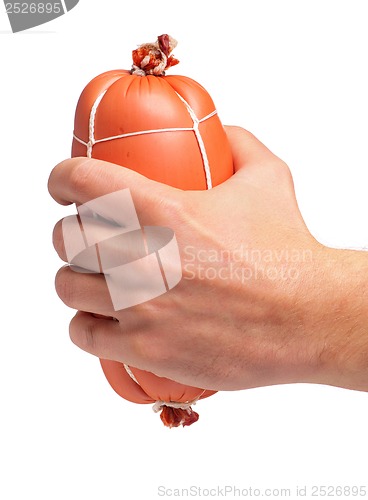 Image of Hand with sausage