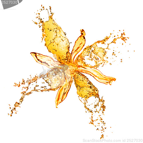 Image of flower from water splashes isolated on white