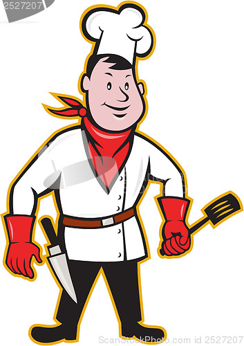 Image of Chef Cook Standing Holding Spatula