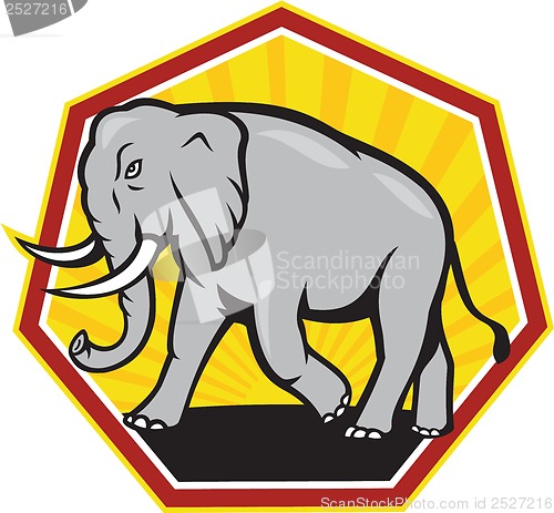 Image of Angry Elephant Walking Cartoon