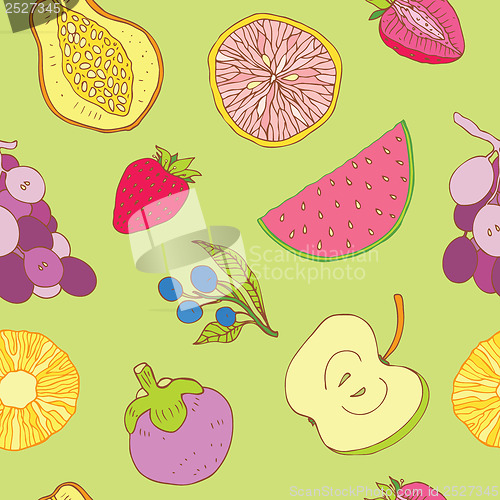 Image of Seamless fruits background