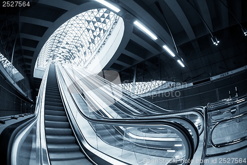 Image of Moving escalator in the business center