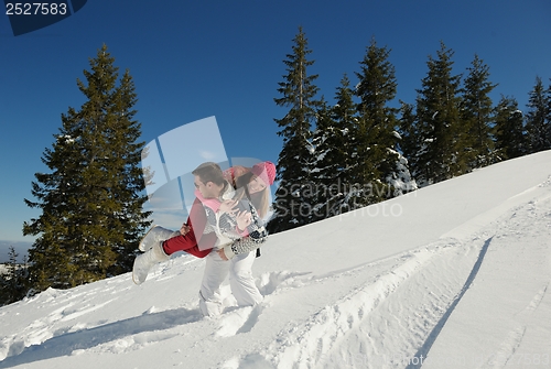 Image of young couple on winter vacation