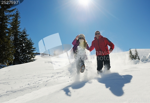 Image of young couple on winter vacation