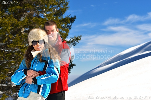Image of young couple on winter vacation