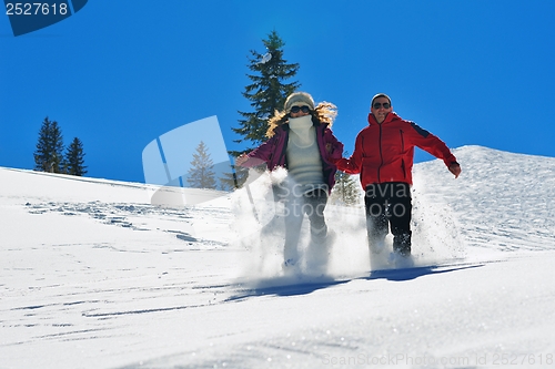 Image of young couple on winter vacation