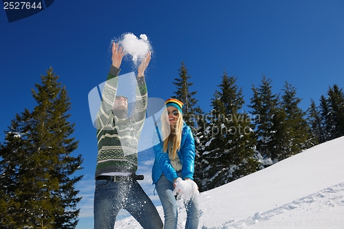 Image of young couple on winter vacation