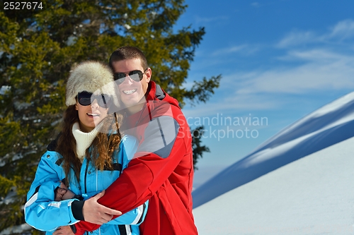 Image of young couple on winter vacation