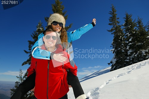 Image of young couple on winter vacation