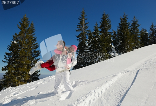 Image of young couple on winter vacation