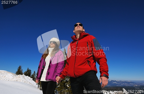 Image of young couple on winter vacation