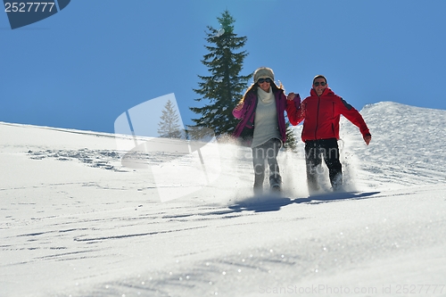 Image of young couple on winter vacation