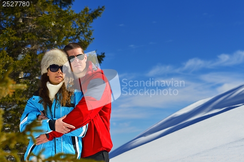 Image of young couple on winter vacation