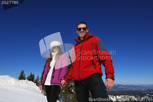 Image of young couple on winter vacation