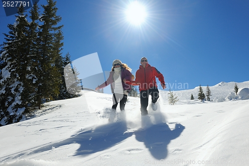 Image of young couple on winter vacation