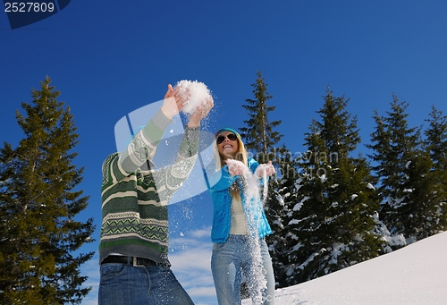 Image of young couple on winter vacation