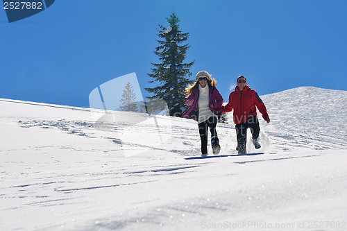 Image of young couple on winter vacation