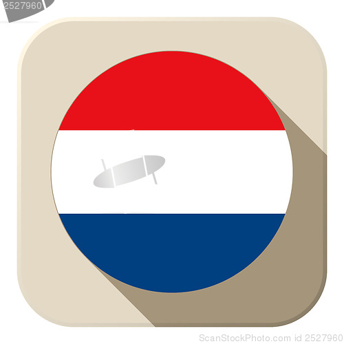 Image of Netherlands Flag Button Icon Modern