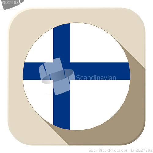 Image of Finland Flag Button Icon Modern