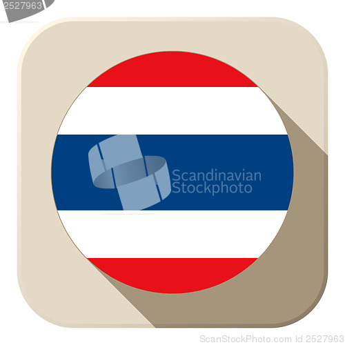Image of Thailand Flag Button Icon Modern