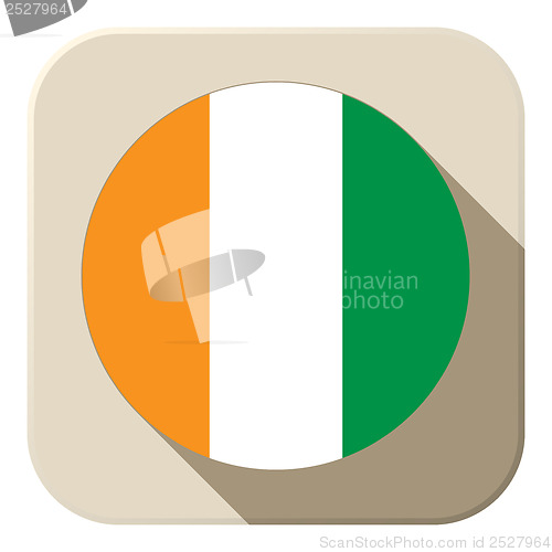 Image of Ireland Flag Button Icon Modern