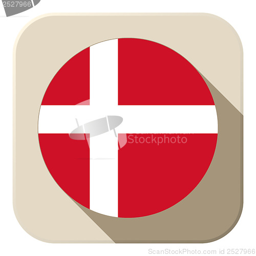 Image of Denmark Flag Button Icon Modern