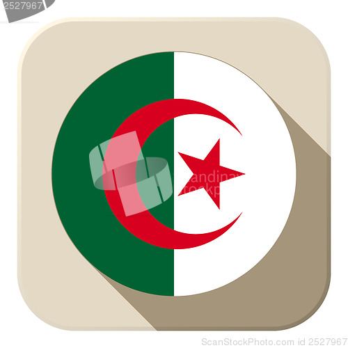 Image of Algeria Flag Button Icon Modern